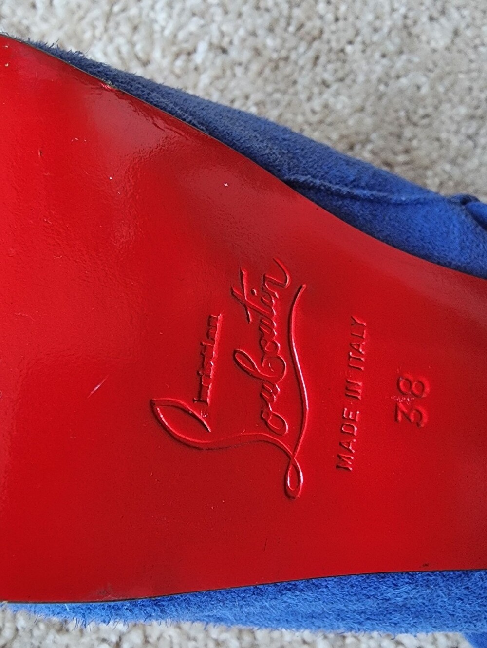 Christian Louboutin Royal Blue Suede Stiletto Ankle Boots - Picture 7 of 7